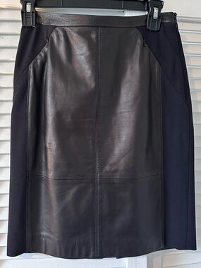 Halogen Leather Pencil Skirt Size 0 Petite